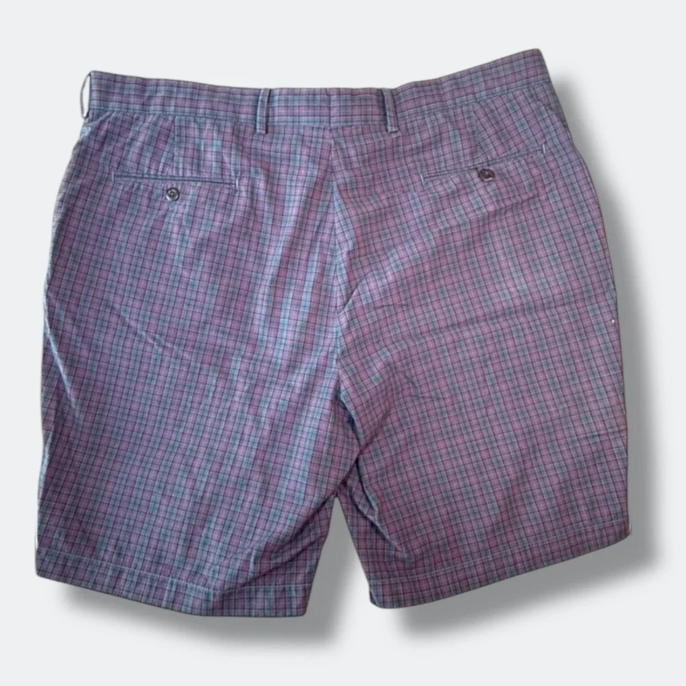Vintage Polo Golf Ralph Lauren Shorts Mens 40 Purple Teal Plaid Madras Preppy